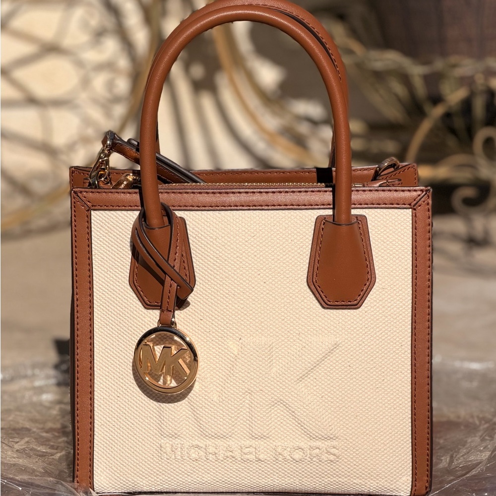 Michael Kors Mercer Medium Cotton Canvas Crossbody Bag